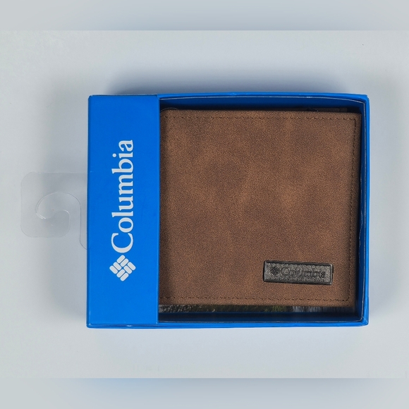 Columbia Brown Leather Men's Wallet - Picture 1 of 6